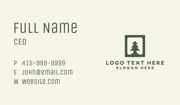 Green Pine Tree Business Card Design Image Preview