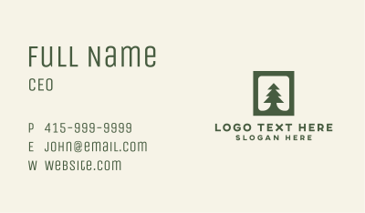 Green Pine Tree Business Card Image Preview