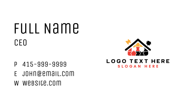 Puzzle House Real Estate Business Card Design Image Preview
