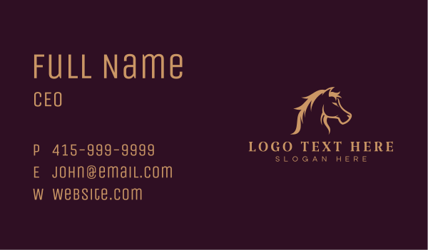 Equine Stallion Horse Business Card Design Image Preview