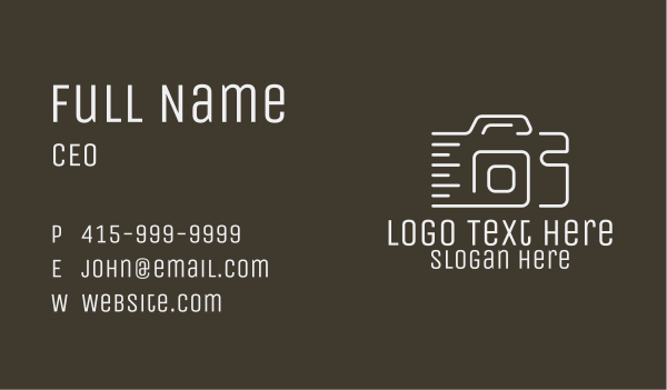 White Digital Camera  Business Card Design Image Preview