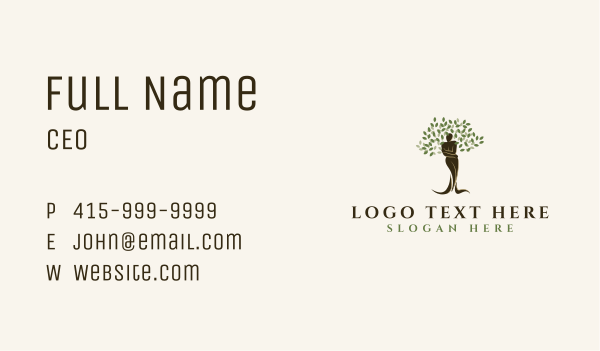 Tree Plant Woman Business Card Design Image Preview