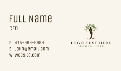 Tree Plant Woman Business Card Image Preview