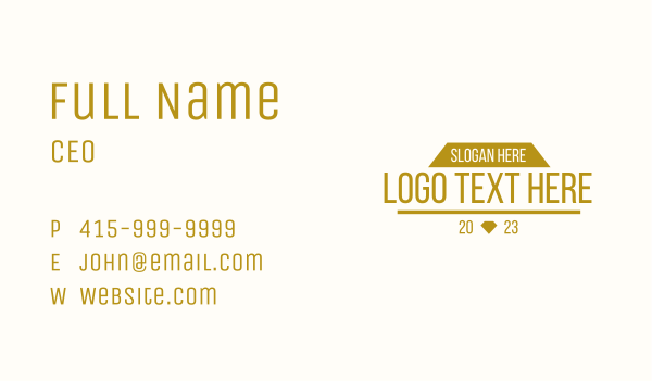 Gold Bar Wordmark  Business Card Design Image Preview