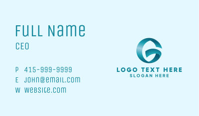 3D Ribbon Letter G Business Card Image Preview