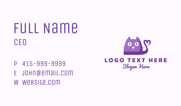 Cute Kitten Pet Business Card Design Image Preview