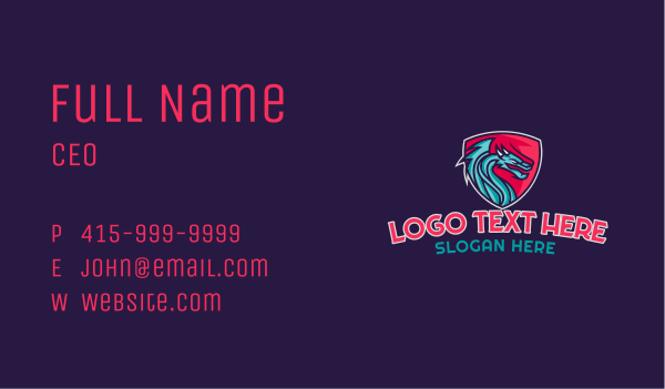 Shield Dragon Gaming Business Card Design Image Preview