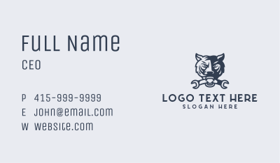 Wolf Wrench Mechanic Business Card Image Preview