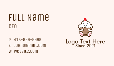 Cute Cupcake Mascot  Business Card Image Preview
