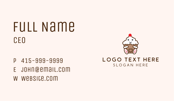 Cute Cupcake Mascot  Business Card Design Image Preview