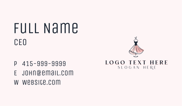 Bridal Fashion Dress Business Card Design Image Preview