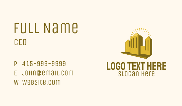 Gold Fancy Building Business Card Design Image Preview