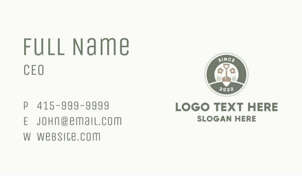 Gardening Shovel Lawn Care  Business Card Design Image Preview