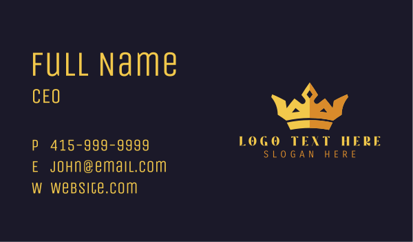 Premium Luxe Crown  Business Card Design Image Preview