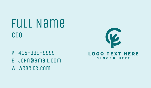 Ocean Coral Letter C  Business Card Design Image Preview