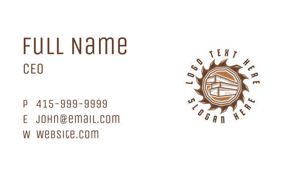 Rustic Lumber Wood Cutting  Business Card Design Image Preview