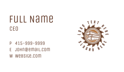 Rustic Lumber Wood Cutting  Business Card Image Preview