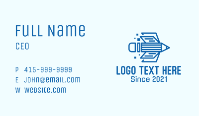 Blue Pencil Book Business Card Image Preview