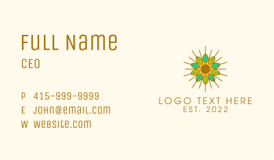 Herbal Leaf Sun Business Card Image Preview
