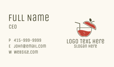 Apple Fruit Juice Business Card Image Preview