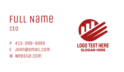 Red Circle Chart Business Card