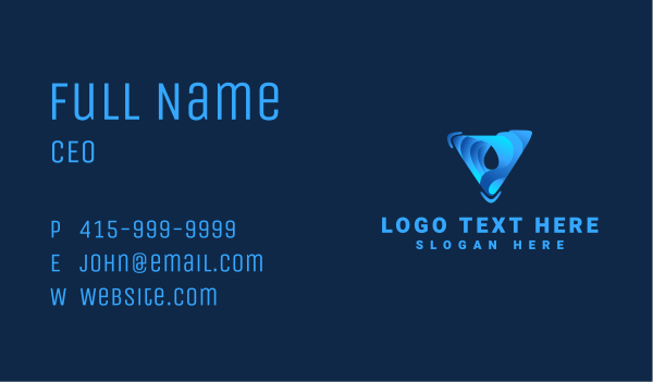 Triangular Water Droplet Business Card Design Image Preview