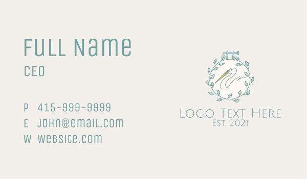 Swan Needle  Embroidery  Business Card Design Image Preview