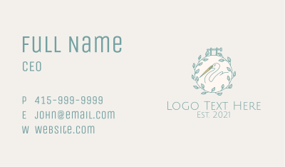 Swan Needle  Embroidery  Business Card Image Preview