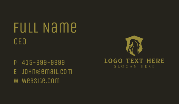 Horse Shield Stallion Business Card Design Image Preview