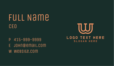 Geometric Serif Letter W Business Card Image Preview