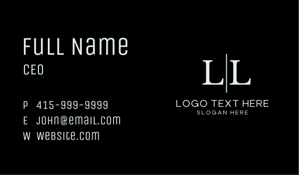 Simple Generic Lettermark Business Card Design Image Preview