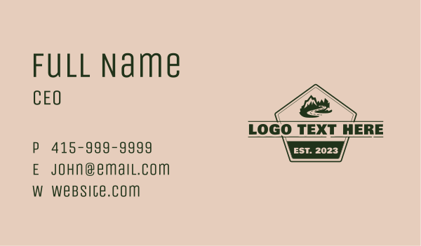 Mountain Trek Signage Business Card Design Image Preview