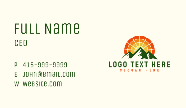 Mountain Energy Sunset  Business Card Design Image Preview