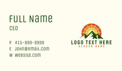 Mountain Energy Sunset  Business Card Image Preview