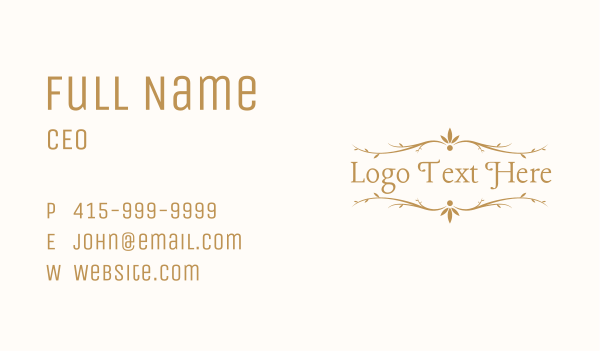 Classy Gold Wordmark Business Card Design Image Preview