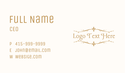 Classy Gold Wordmark Business Card Image Preview