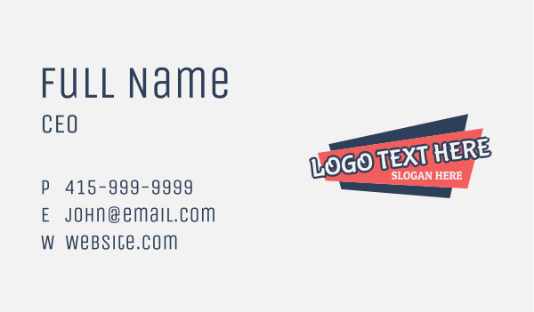 Playful Funky Wordmark Business Card Design Image Preview