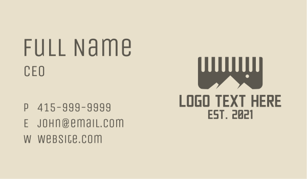 Comb Mountain Barber Business Card Design Image Preview