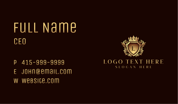 Premium Regal Crown Business Card Design Image Preview