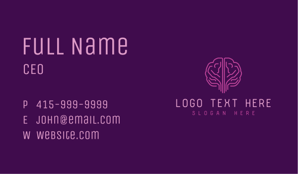 AI Brain Technology Business Card Design Image Preview