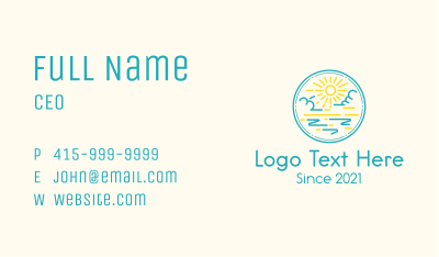 Blue Sky Sunrise Business Card Image Preview