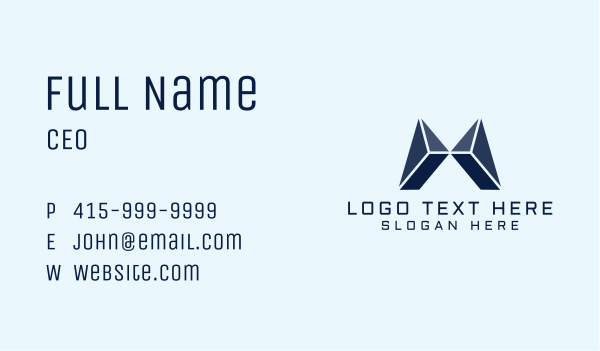 Robotic Tech Letter M Business Card Design Image Preview