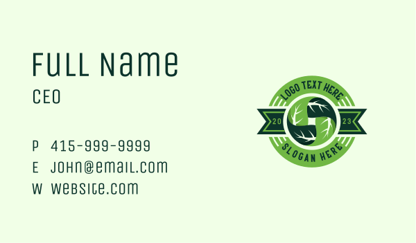 Leaves Eco Landscaping Business Card Design Image Preview