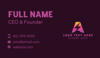 Gradient Electricity Letter A Business Card Preview