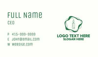 Green Ritual Candle  Business Card Image Preview