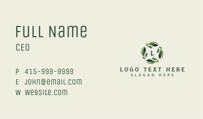 Eco Leaf Gardening Business Card Image Preview