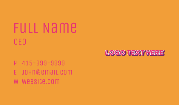 Creative Pop Art Wordmark Business Card Design Image Preview