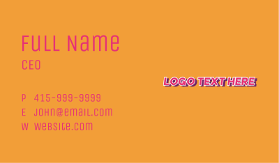 Creative Pop Art Wordmark Business Card Image Preview