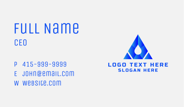 Triangle Water Droplet Business Card Design Image Preview