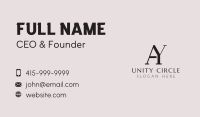 A & Y Monogram Business Card Image Preview